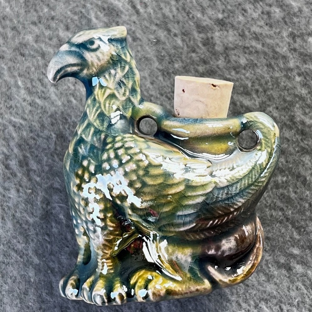 Handmade Griffin Oil Diffuser Necklace Raku Ceramic Blue Glaze DND Fantasy